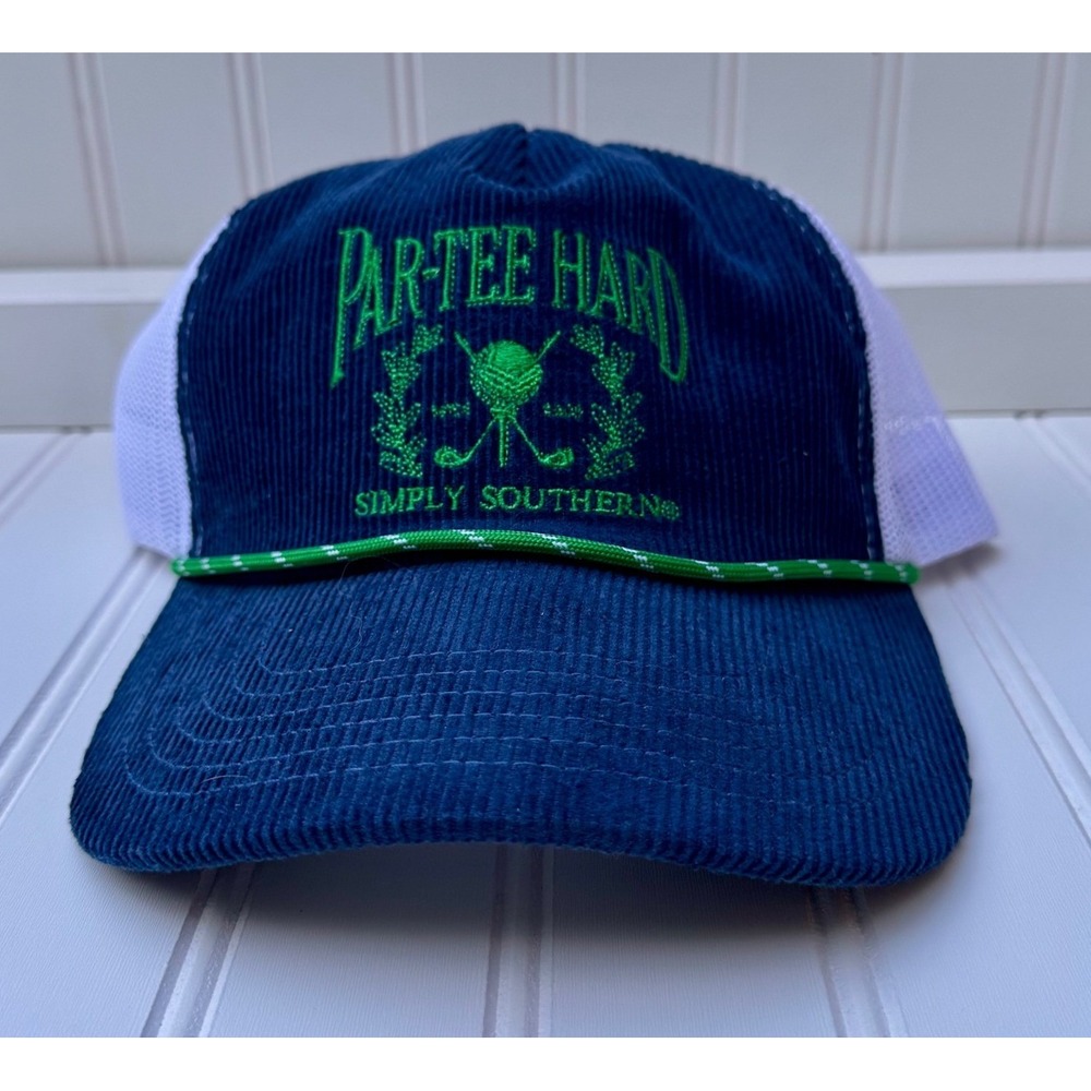 Simply Southern Par-Tee‎ Hard Golf Trucker Hat Navy Blue Snapback